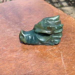 OCEAN JASPER HAND CARVED DRAGON SKULL